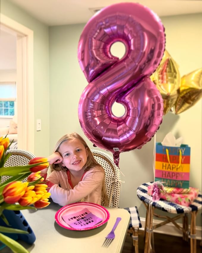 Pink 9 Balloon - Number Balloon 40 Inch, 9th Pink Birthday Decorations | Large - Image 4