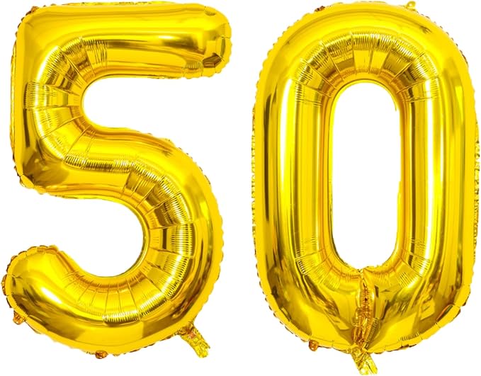 Gold Number Balloons Birthday Balloons by United-UnicornsParty