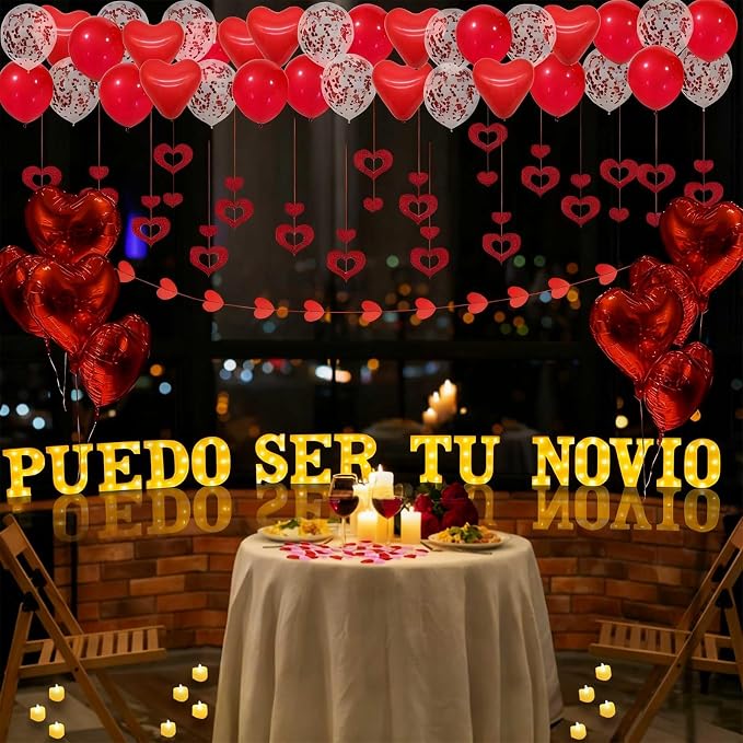 Puedo Ser Tu Novio Light Up Letters Proposal Decorations - Image 3