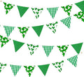 2 Sets of Shamrocks Nursery Garland 20Pcs Green Plaid Clover Pennant Banner by pinkblume