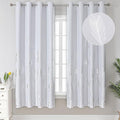 Greyish White and Silver Print Curtains 72 Inches Long Room Darkening Curtains by ESTELARTEXTILER