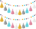 Syhood 4 Pcs Pom Pom Tassel Garland Felt Pompom Ball Banner Tassel Garland by Syhood