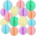 SUNBEAUTY 16Pcs Pastel Honeycomb Decorations 8'' Pastel Rainbow Hanging by SUNBEAUTY
