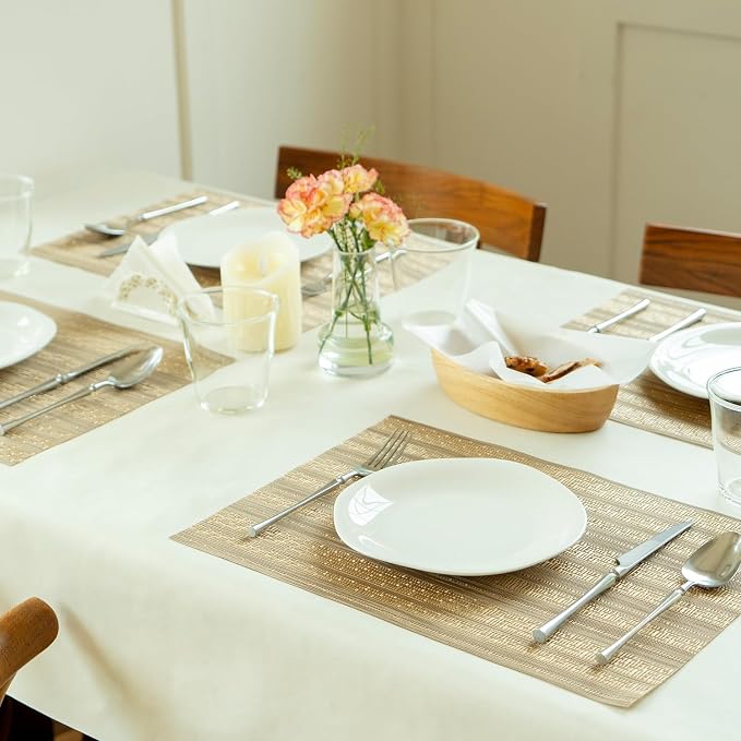 Placemats Set of 8 Vinyl/Plastic Woven Place Mats - Image 6