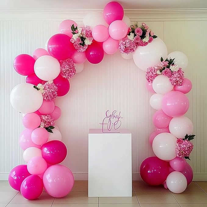 RUBFAC Hot Pink Balloons Different Sizes 105pcs 5/10/12/18 Inch - Image 5