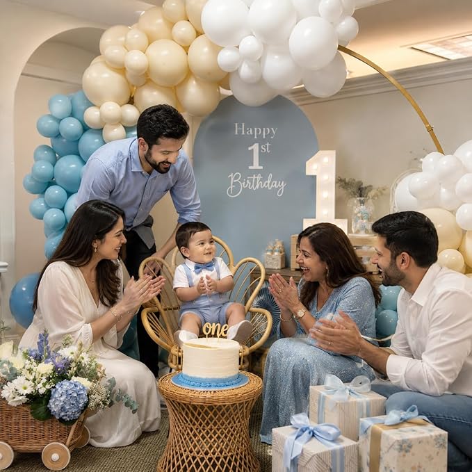 Dusty Blue Balloons 60PCS 12Inch Slate Baby Light Blue White Balloon | Sand - Image 6
