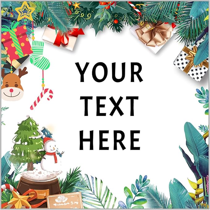 100-1000pcs Custom Stickers Merry Christmas Stickers Personalized Labels Adhesive Xmas Decorative Envelope Seals Stickers for Cards Gift Boxes(VSquare-4)