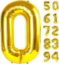 Gold 0 Balloon - Number Balloon 40 Inch, 0th Gold Birthday Decorations | Giant by IWERP