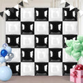 Black and White Square Foil Balloons 25 Pcs Metallic Black and White Balloons by Unknown