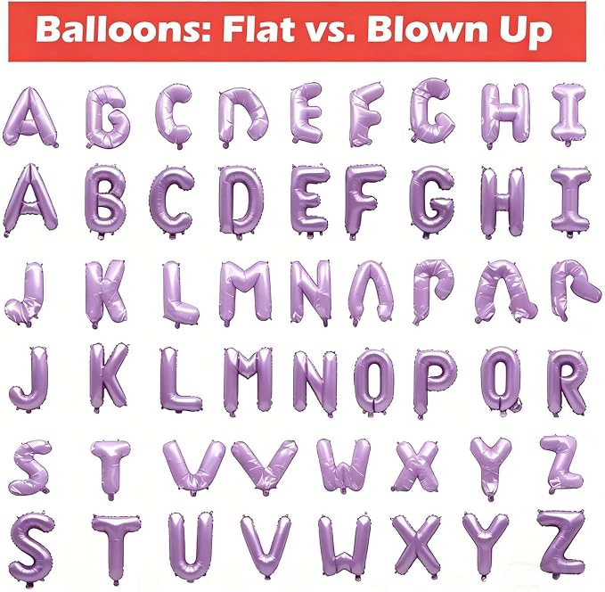 36 Pcs Pastel Purple Letter Balloons, Custom A-Z Set - Image 5