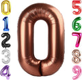40 Inch Brown Number 0 Balloon Birthday Party Decorations by Hadoife
