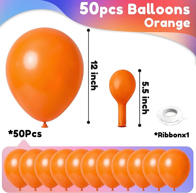 Orange Balloons, Baby Shower, Anniversary, Graduation, Wedding Decorations - Image 2
