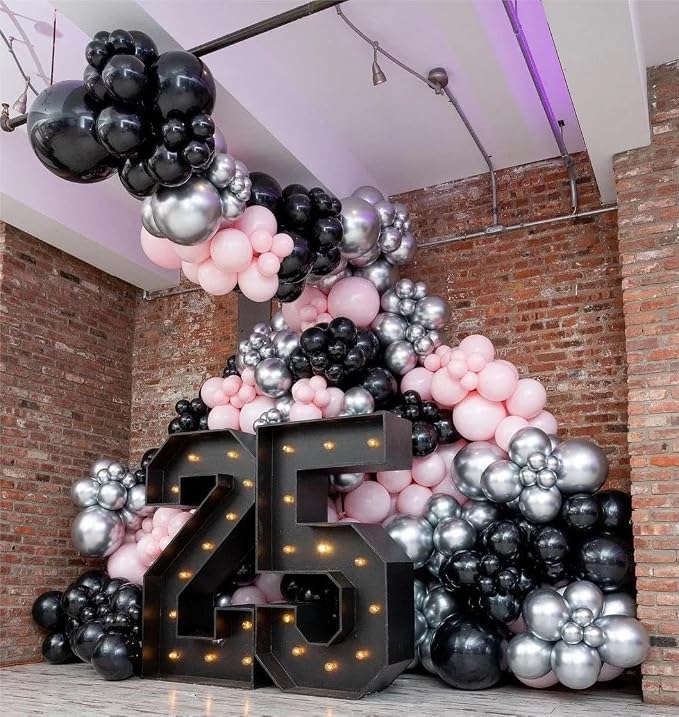 Metallic Silver Balloons, Disco Party Balloons Decorations - Image 6