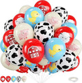 Red and Blue Farm Balloons, 12 Inch Farm Animal Balloons by FEYG