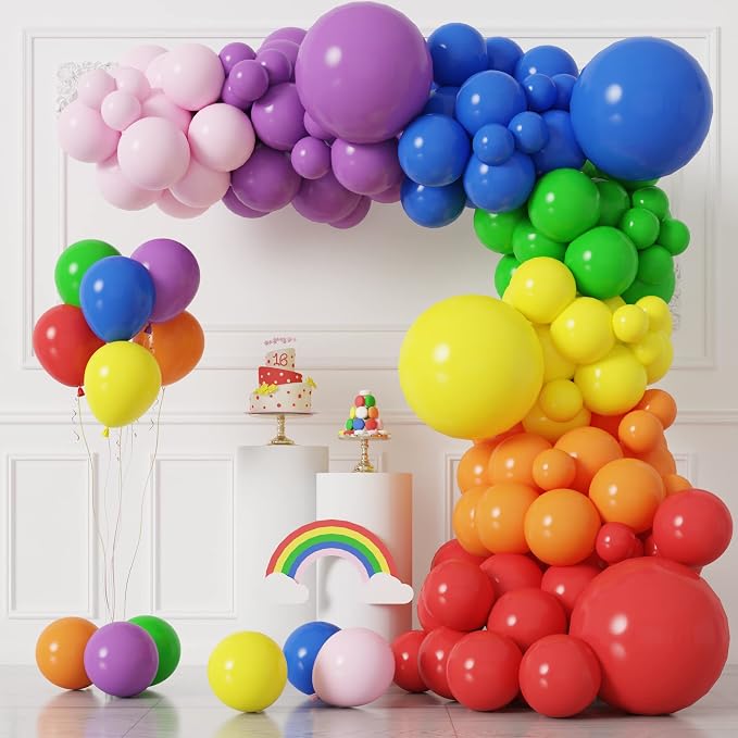 | 100 Biodegradable Latex Balloons 9 Inch | Assorted Rainbow Colors | Perfect - Image 4