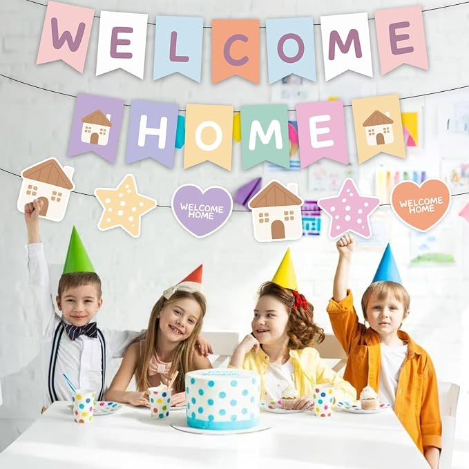 Welcome Home Banner, Colorful Paper Welcome Home Decorations - Image 4