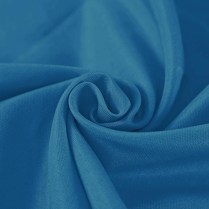 132 inch Round Tablecloth Washable Polyester Table Cloth Decorative Table Cover for Wedding Party Dining Banquet（132 inch, Mediterranean Blue）