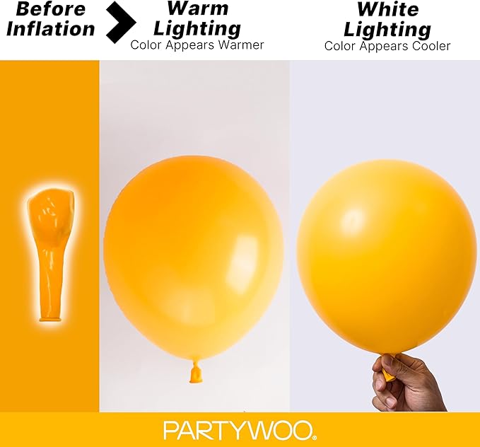 PartyWoo Yellow Mustard Yellow Balloons 100pcs Different Sizes | Balloons - Image 3