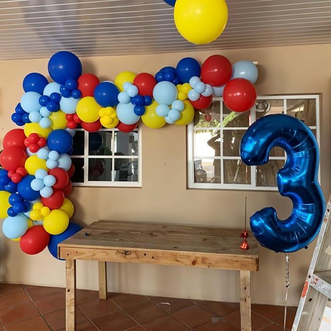 Red Green Blue Balloons, Star Colorful Confetti Gold Long Balloon - Image 5