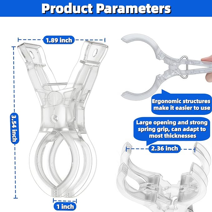 10 Pack Clear Balloon Arch Clips 3.5" Backdrop Spring Clamps - Image 3