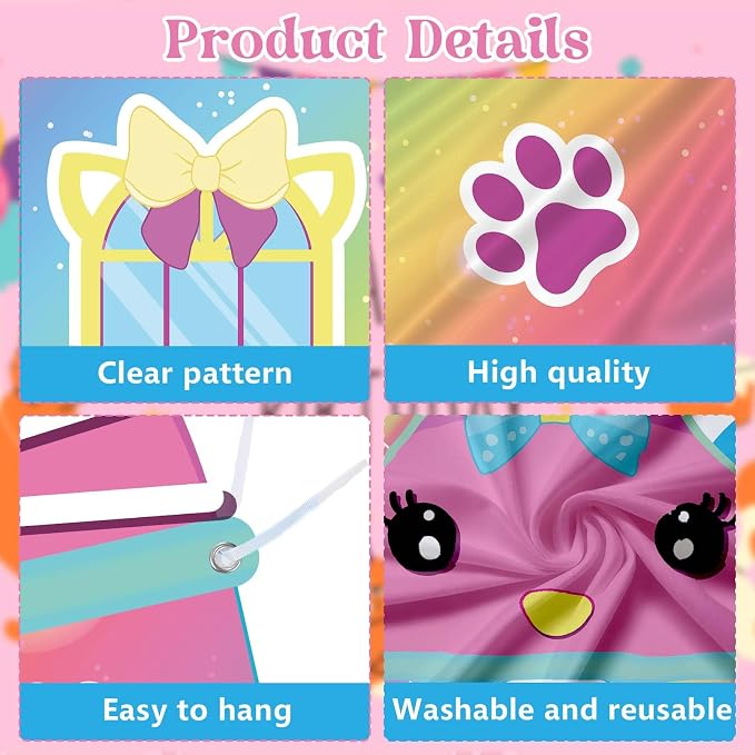 Cat House Themed Party Door Decorations Cute Cartoon Doll Cat Porch Banner | - Image 3