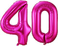Hot Pink 40 Balloon Numbers, 40 Inch 40 Birthday Balloon Foil Mylar Number 40 by BBPOOL