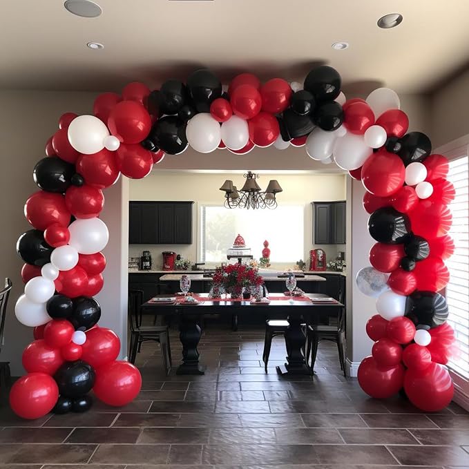 Red and Black Balloons, New Year, Graduation Decorations | 120pcs Red White and - Image 5