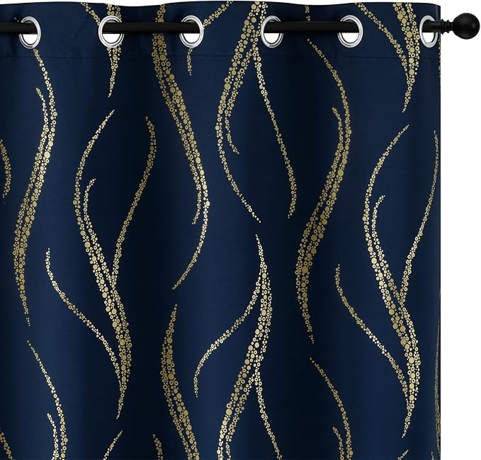 Yakamok Navy Blue Blackout Curtains by Yakamok