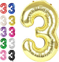 Light Gold Number 3 Balloon 40 inch, Balloon numbers party supplies, deco photo by Upgesy