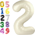 Cream White Number Balloons 40 Inch 1 Balloon by Argthjy