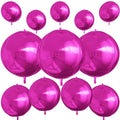 12Pcs Hot Pink Round Foil Balloons, Metallic Pink Foil Balloon by vibzox