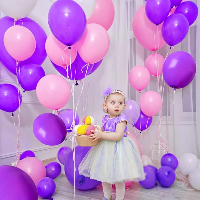 Purple Balloons 100 Pack 12 inch Thicken Latex Matte Purple Balloons - Image 7