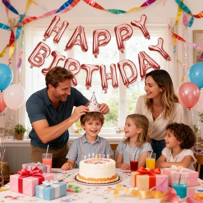 16" Happy Birthday Foil Letter Balloons Banner Set | Alphabet Balloons - Image 4