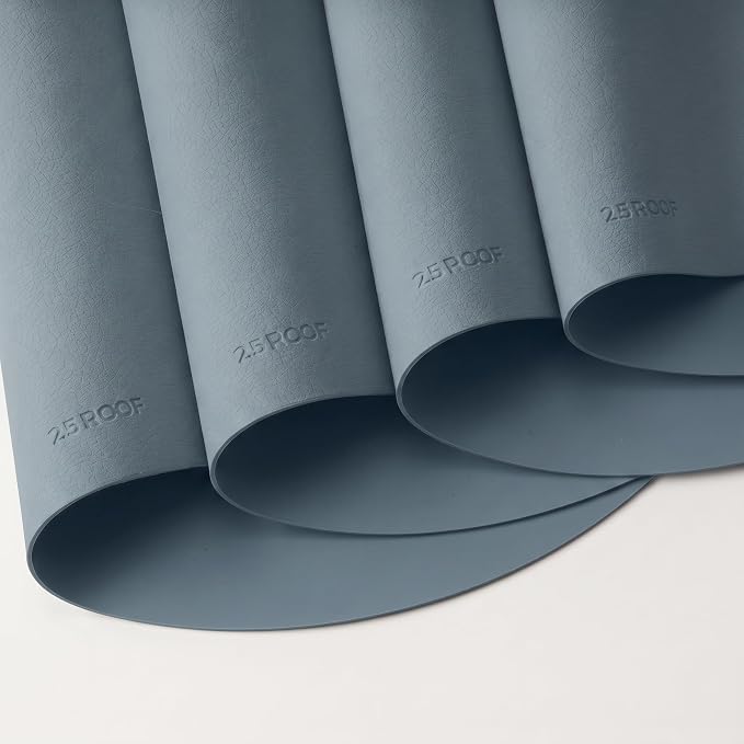 Steel Blue Oval Silicone Placemats Set of 4 – Heat Resistant, Waterproof - Image 10