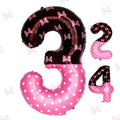 40 Inch Pink Cartoon Mouse Number 3 Balloon, Birthday Party Decorations | Black by AXBMM