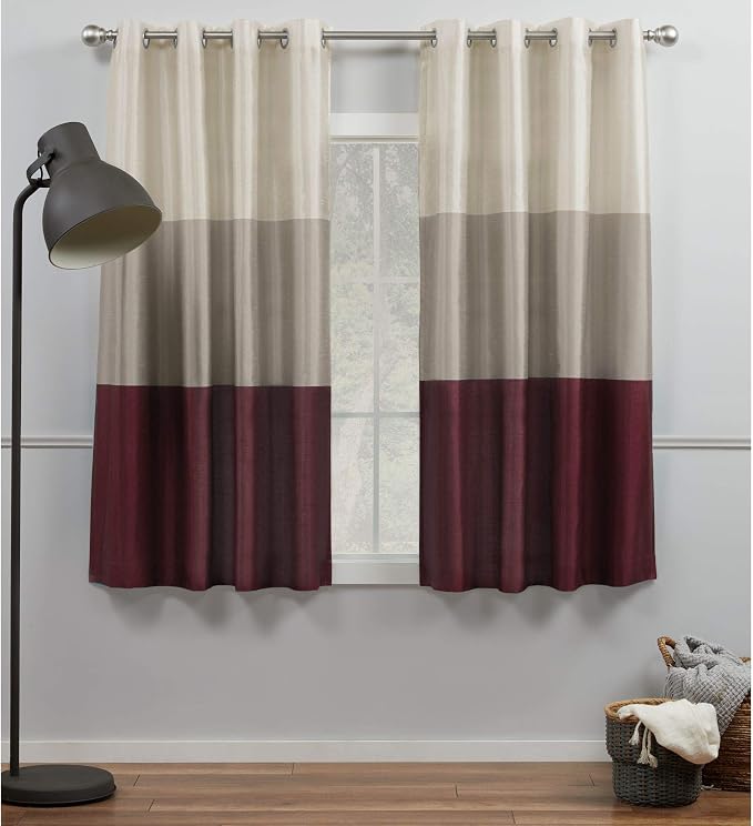 Exclusive Home Chateau Striped Faux Silk Grommet Top Curtain Panel Pair by TownCountryLiving