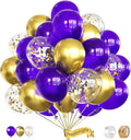 Purple and Gold Balloons, Birthday Party Decor | Dark Purple Metallic Gold & by Haolongfa