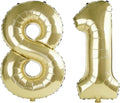 40 Inch Number 81 Balloons for 81st Birthday Party Decorations, 0-100 Champagne by FOBELEC
