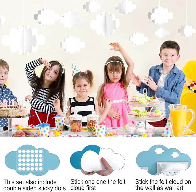 Ayfjovs 10pcs 3D Cloud Decoration Hanging Cloud - Image 5