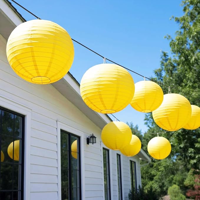 Yellow Chinese Paper Lanterns - Image 6
