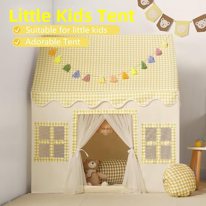 Kids Play Tent Indoor: Mat, Tassel Garland - Image 2