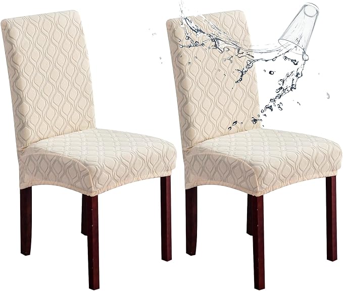 Waterproof Dining Chair Covers Set of 2 Parsons Chair Slipcovers | Double by Genina