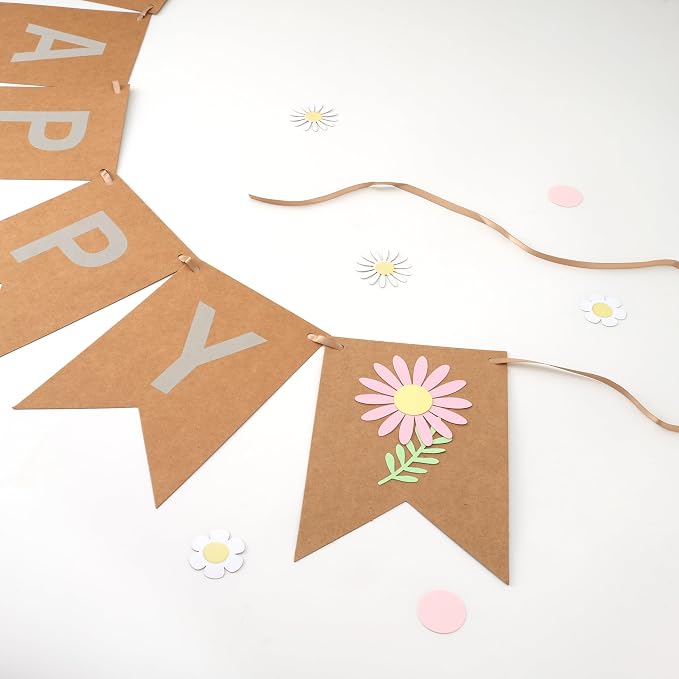 Wildflower Birthday Banner, Pre-Strung Floral Party Decorations - Image 6