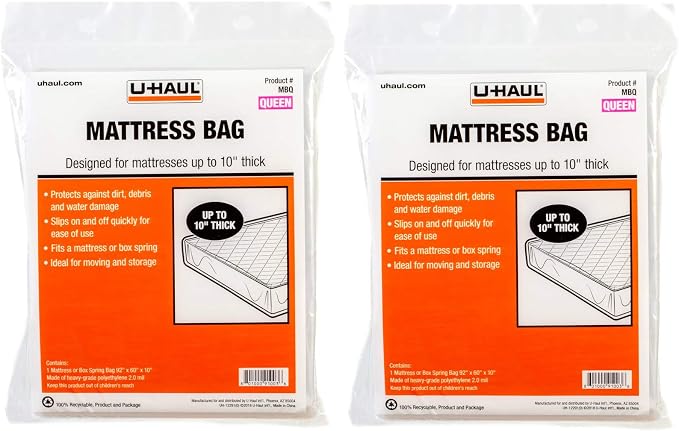 U-Haul Queen Mattress Bags for Moving, and Renovation Protection by U-Haul