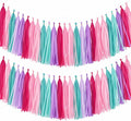 Hot Pink Purple and Blue Tassel Garland Banner, 30 Pack Paper Tassels Streamers by SIPRKAICT