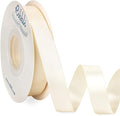 Ribbli Ivory Satin Ribbon 5/8 inch x Continuous 25 Yards, Double Faced Satin Use by Ribbli