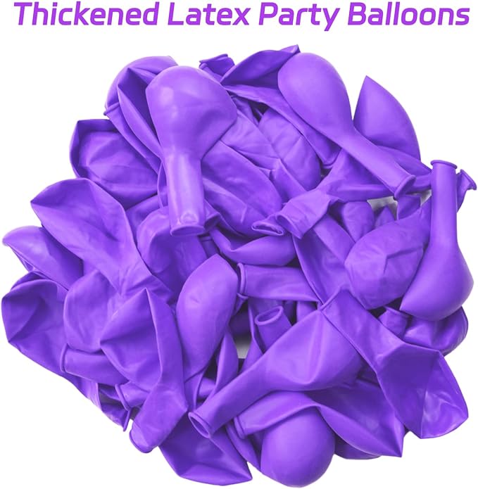 Purple Balloons 100 Pack 12 inch Thicken Latex Matte Purple Balloons - Image 3