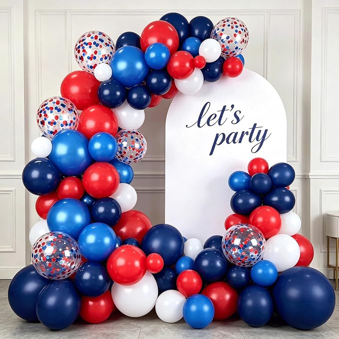 Red Blue White Balloon Arch Kit, Patriotic Decor | Navy Pearl Dark Blue - Image 6