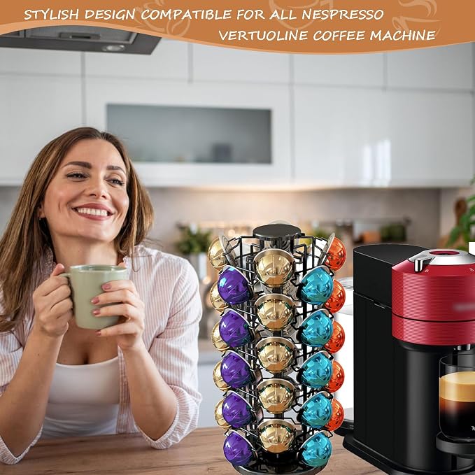 Nespresso Pods Holder Tower Stand, Vertuo Pod Holder 40 Pods Capacity, - Image 5