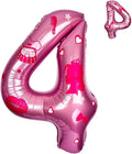Pink Number 4 Balloon 40 Inch, DIY Fashion Girl Stickers Custom Balloon | Hot by Unknown